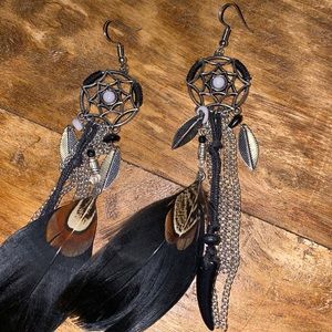 Black Dream Catcher Earrings